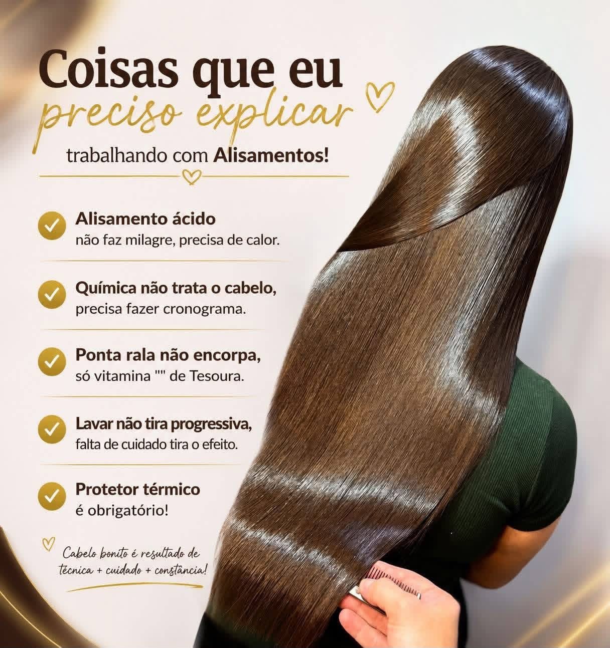 Informações profissionais sobre alisamentos